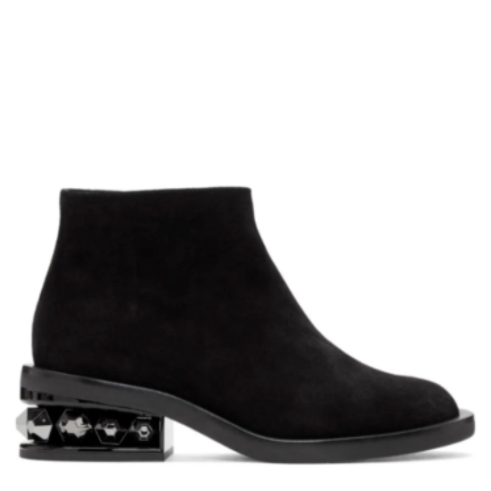 Nicholas Kirkwood Suzi Black Leather Crystal Heel Ankle Boots Size 37.5 (7) - Picture 1 of 9